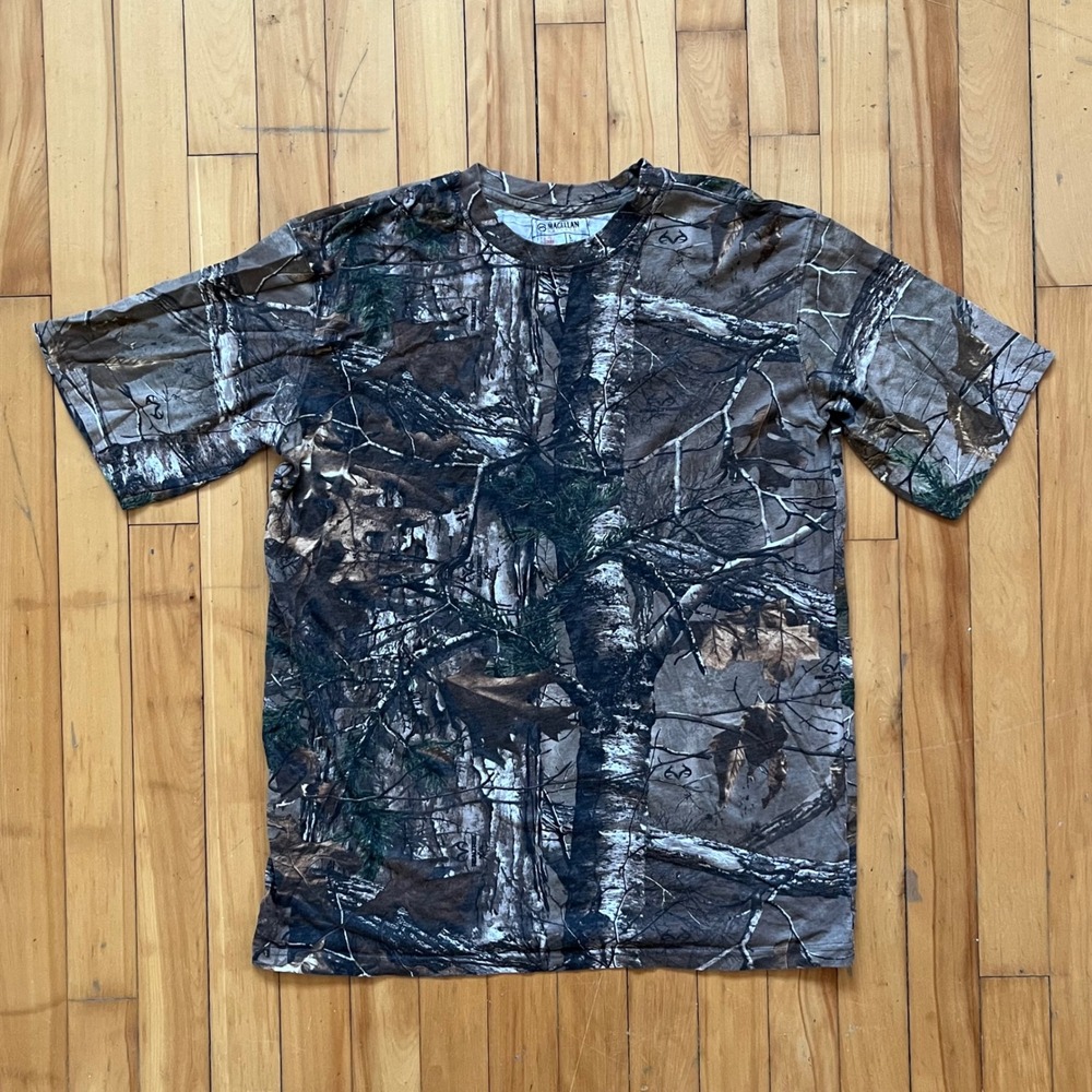Magellan Outdoors Camouflage T Shirt Realtree Style Long Sleeve Men's Size L